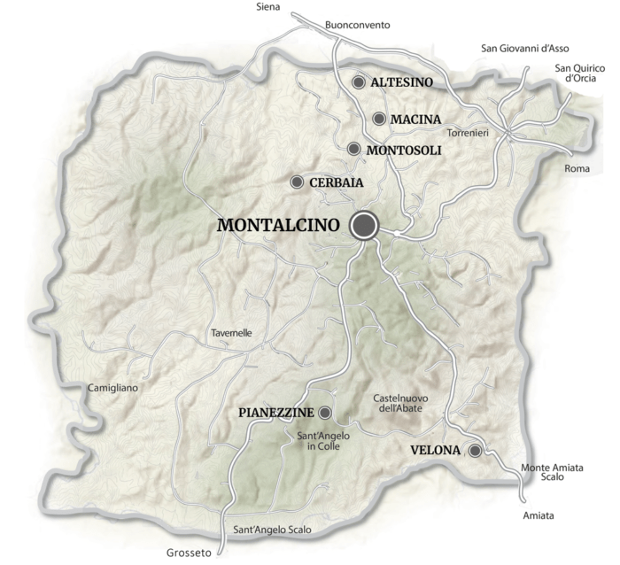 Altesino vineyard map