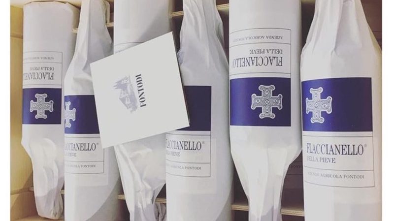Wrapped bottles of Flaccianello Wine 