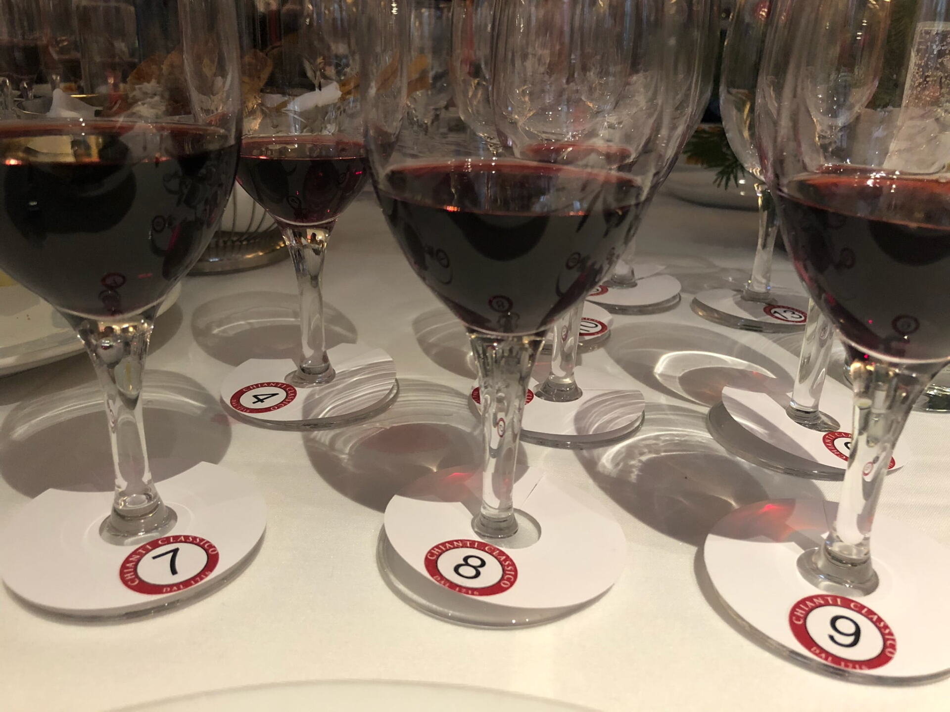 Wine in wine glasses